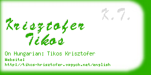 krisztofer tikos business card